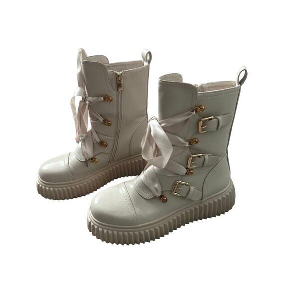 Vivianly Lace-Up Chunky Platform Boots Women’s 9.5 — Rave Cyber Y2K Space - Picture 1 of 7